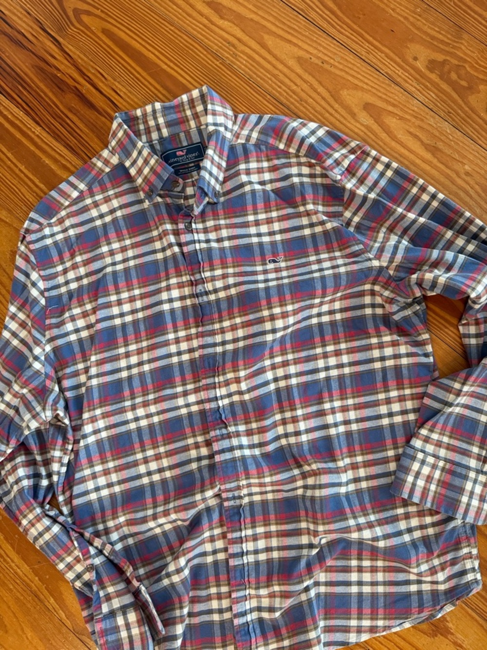 Vineyard Vines Red, Blue and White Plaid Button-Down Shirt